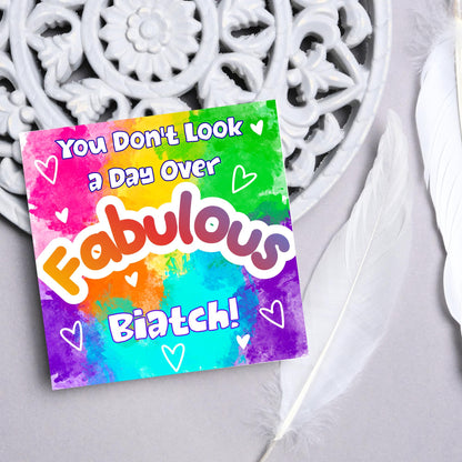 LGBTQ+ Gay Birthday Card, Pride Card, Gay Birthday, Rainbow Drag Queen, Gay, Slay, Rainbow Card
