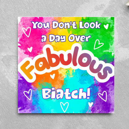 LGBTQ+ Gay Birthday Card, Pride Card, Gay Birthday, Rainbow Drag Queen, Gay, Slay, Rainbow Card