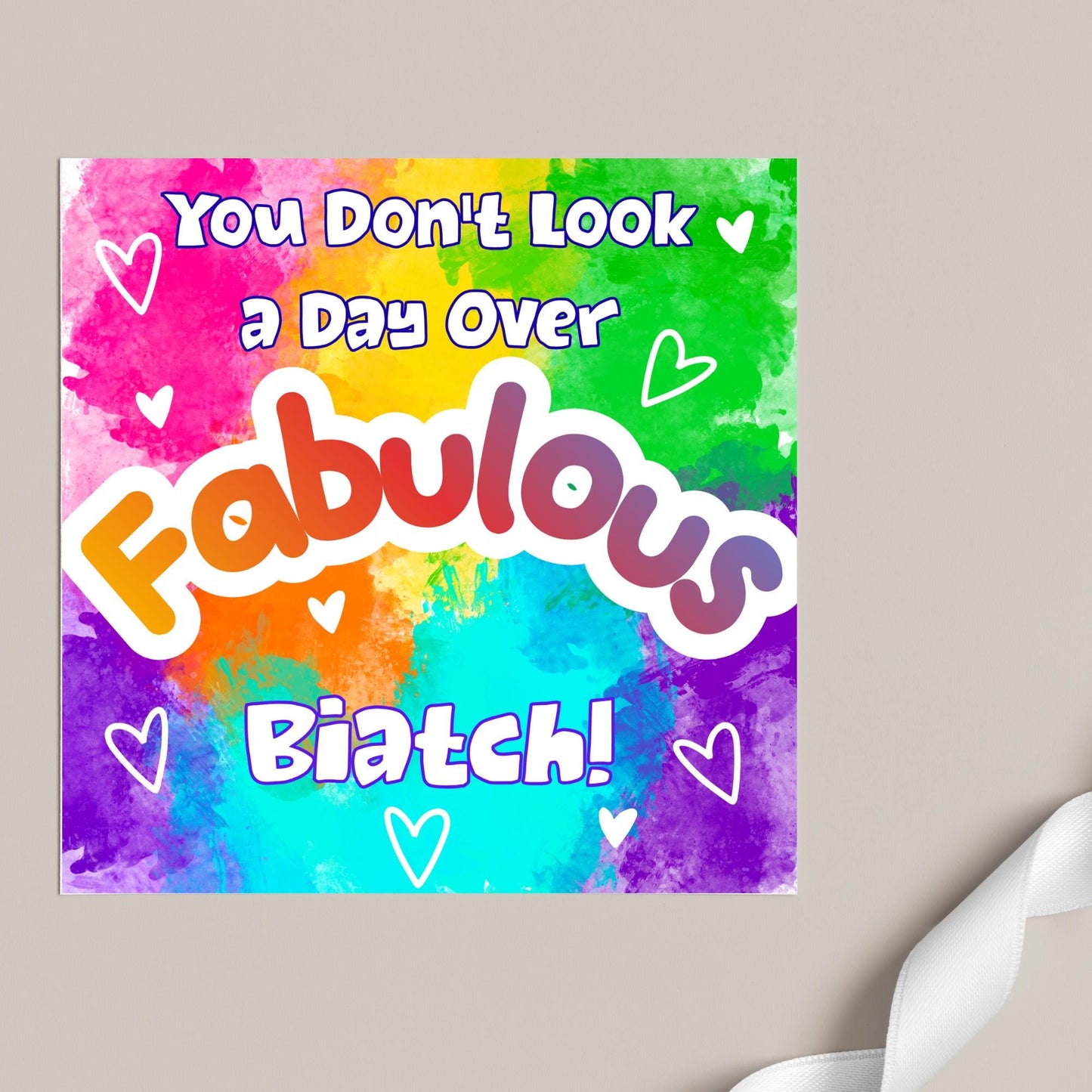 LGBTQ+ Gay Birthday Card, Pride Card, Gay Birthday, Rainbow Drag Queen, Gay, Slay, Rainbow Card