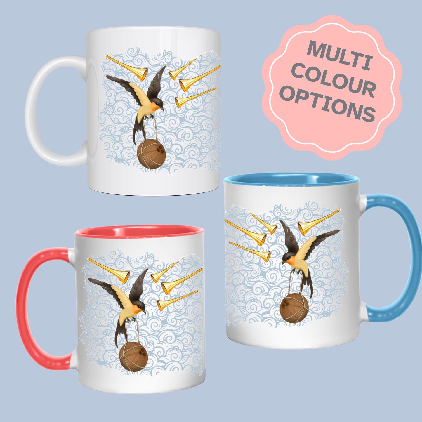 Python Mug, Fully Laden Swallow, Birthday Gift for Comedy Fans, High Quality Print Mug - Multi Colour Options