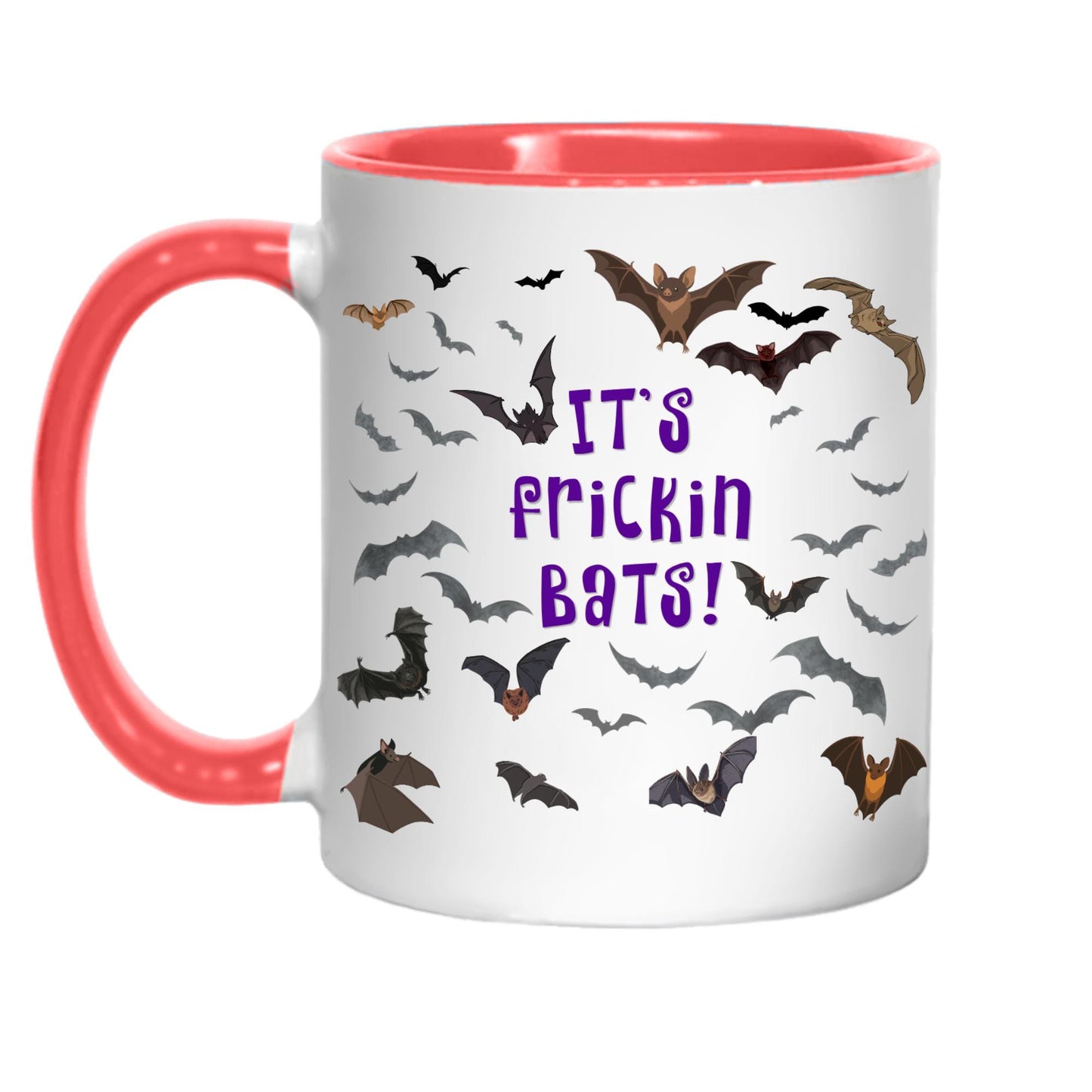 It's Frickin Bats Mug, Halloween Funny Meme Mug, Choice of Colours, Goth Mug, Bat Mug