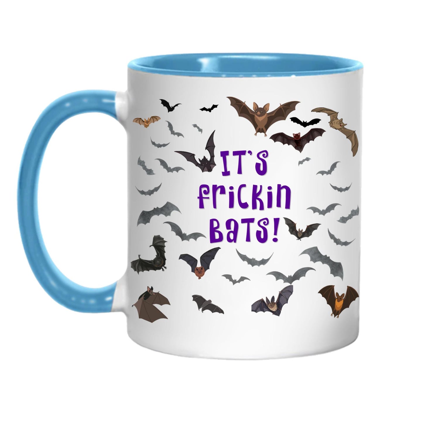 It's Frickin Bats Mug, Halloween Funny Meme Mug, Choice of Colours, Goth Mug, Bat Mug