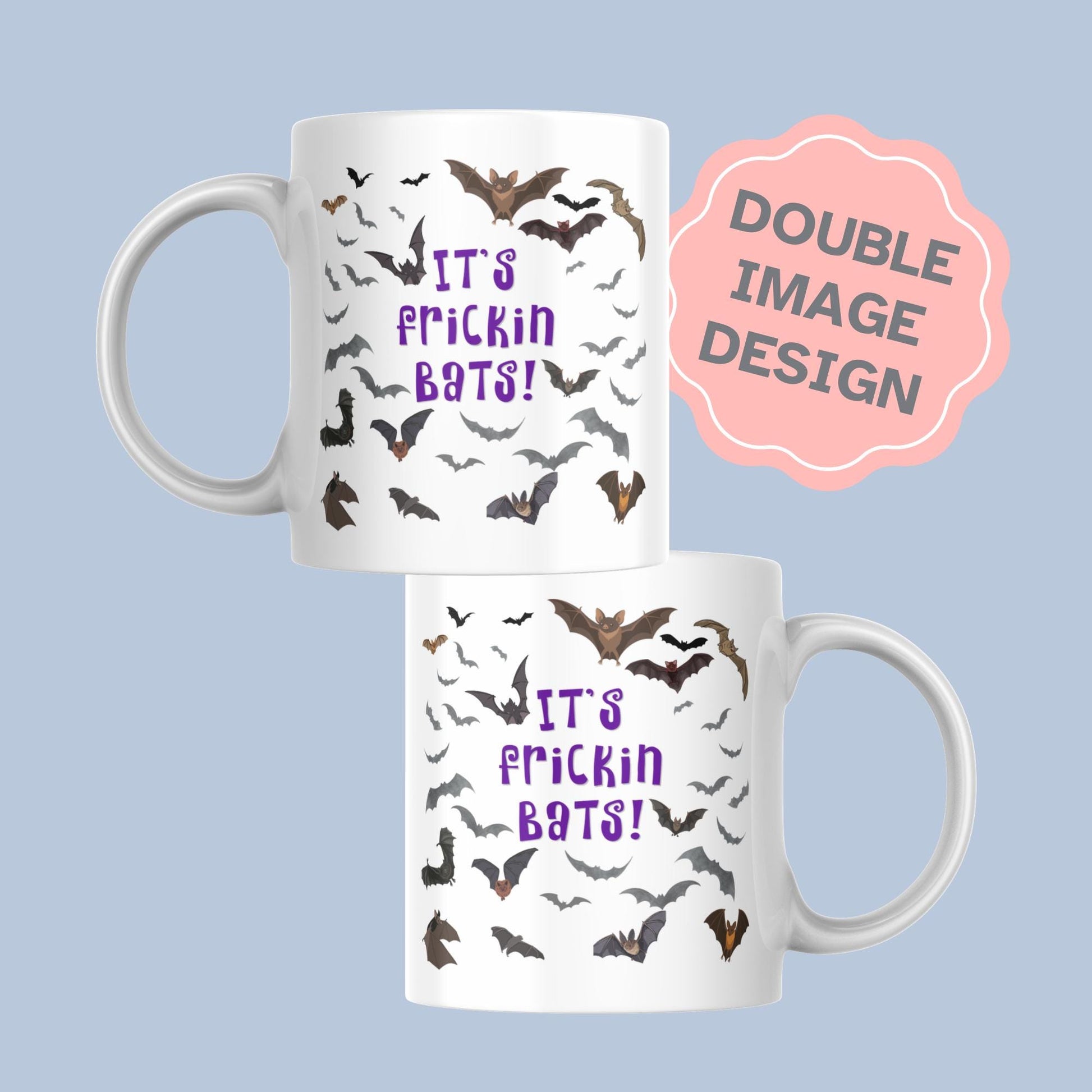 It's Frickin Bats Mug, Halloween Funny Meme Mug, Choice of Colours, Goth Mug, Bat Mug