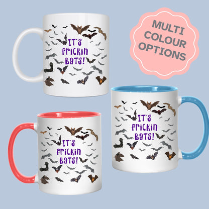 It's Frickin Bats Mug, Halloween Funny Meme Mug, Choice of Colours, Goth Mug, Bat Mug