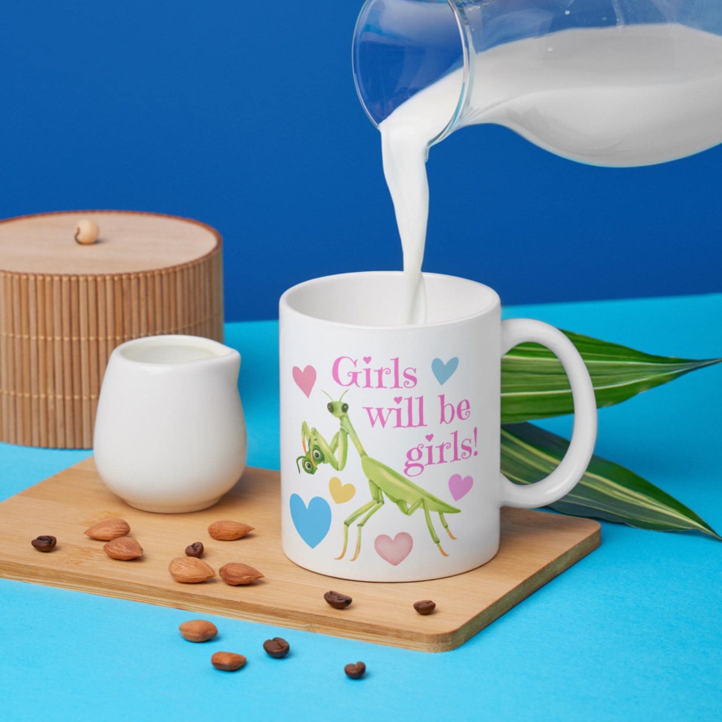 Praying Mantis Mug, Funny Feminist Coffee Cup, Girls Will Be Girls - Multi Colour Options