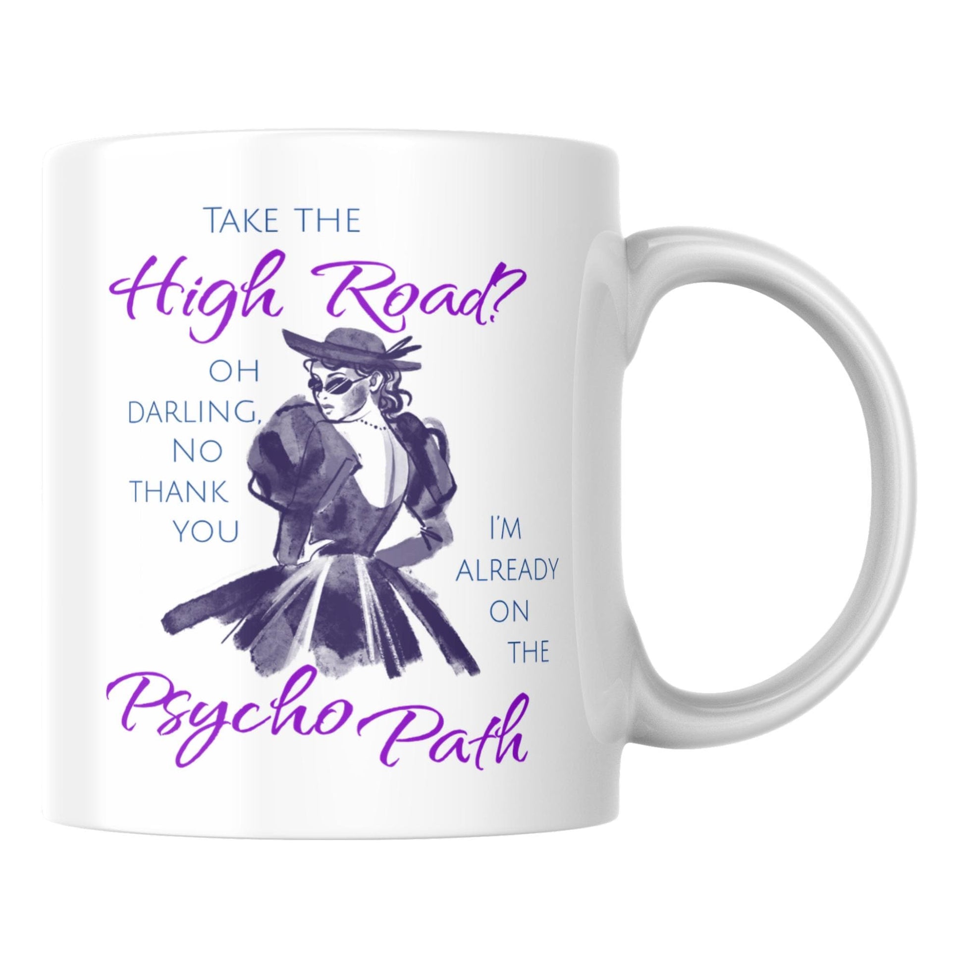 Psycho Mug, Funny Feminist Coffee Cup, Retro Design - Multi Colour Options