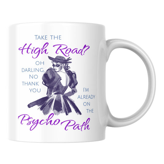 Psycho Mug, Funny Feminist Coffee Cup, Retro Design - Multi Colour Options