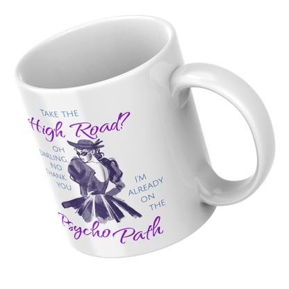 Psycho Mug, Funny Feminist Coffee Cup, Retro Design - Multi Colour Options