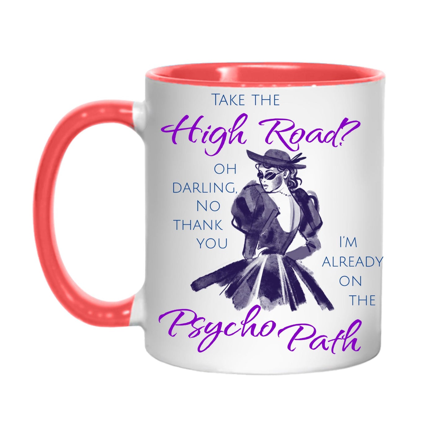 Psycho Mug, Funny Feminist Coffee Cup, Retro Design - Multi Colour Options