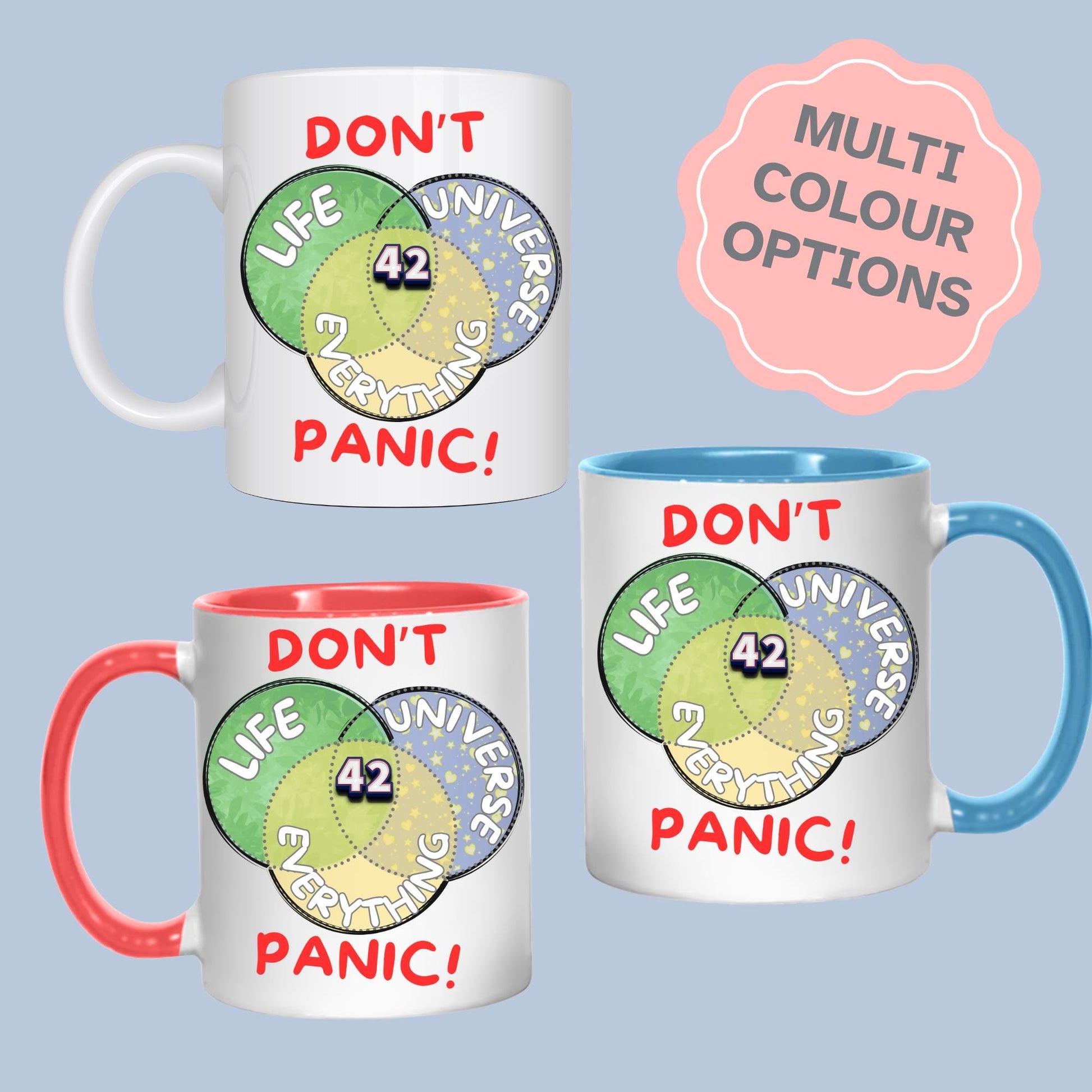 Meaning of Life Mug, Great Gift Mug, Number 42, Hitchhiker's Guide - Multi Colour Options