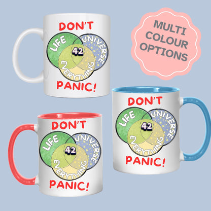 Meaning of Life Mug, Great Gift Mug, Number 42, Hitchhiker's Guide - Multi Colour Options