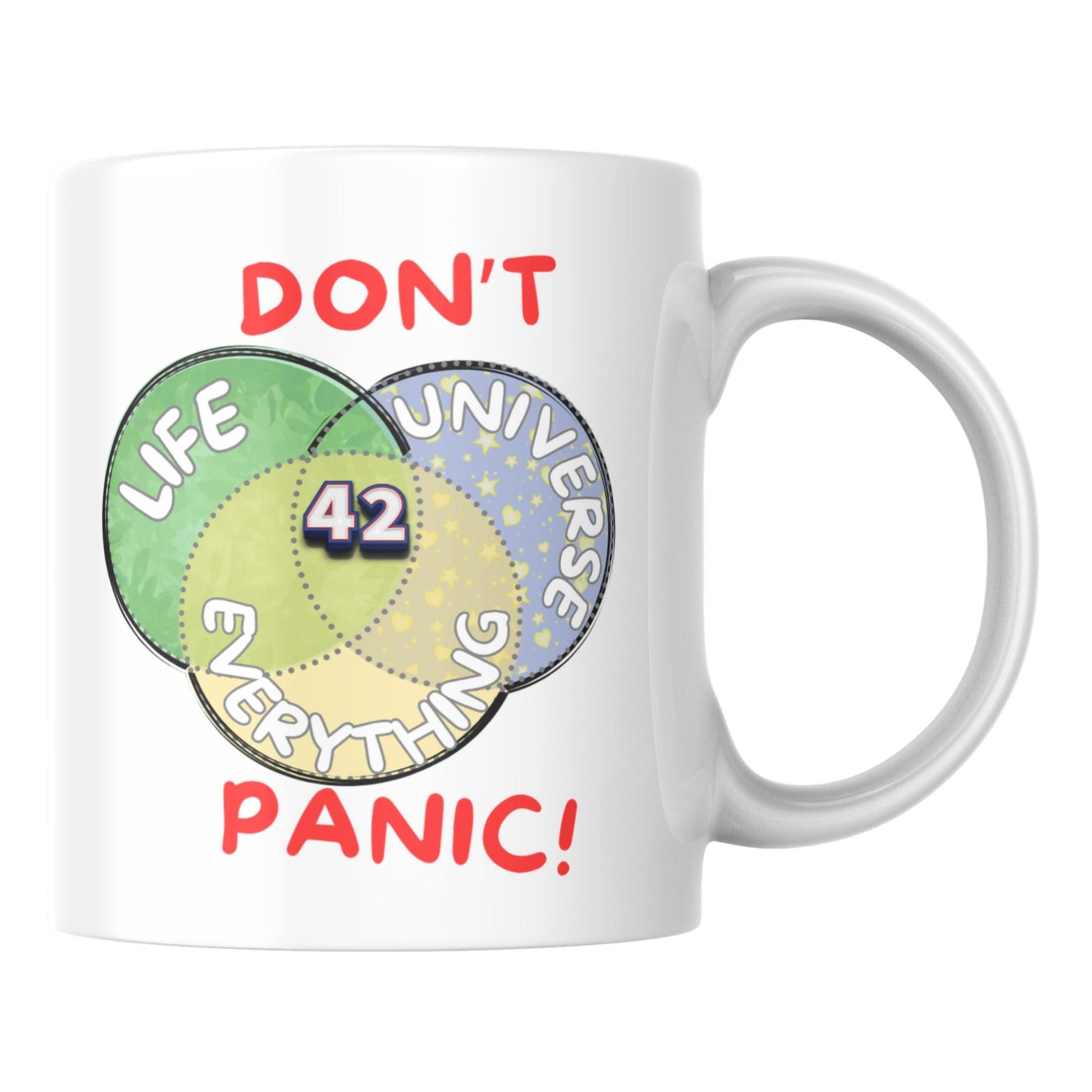 Meaning of Life Mug, Great Gift Mug, Number 42, Hitchhiker's Guide - Multi Colour Options