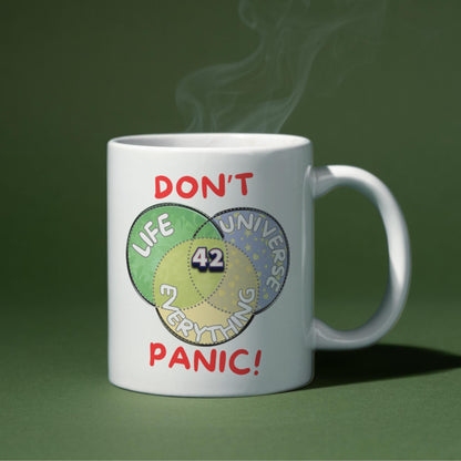 Meaning of Life Mug, Great Gift Mug, Number 42, Hitchhiker's Guide - Multi Colour Options