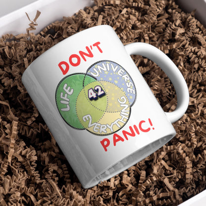 Meaning of Life Mug, Great Gift Mug, Number 42, Hitchhiker's Guide - Multi Colour Options