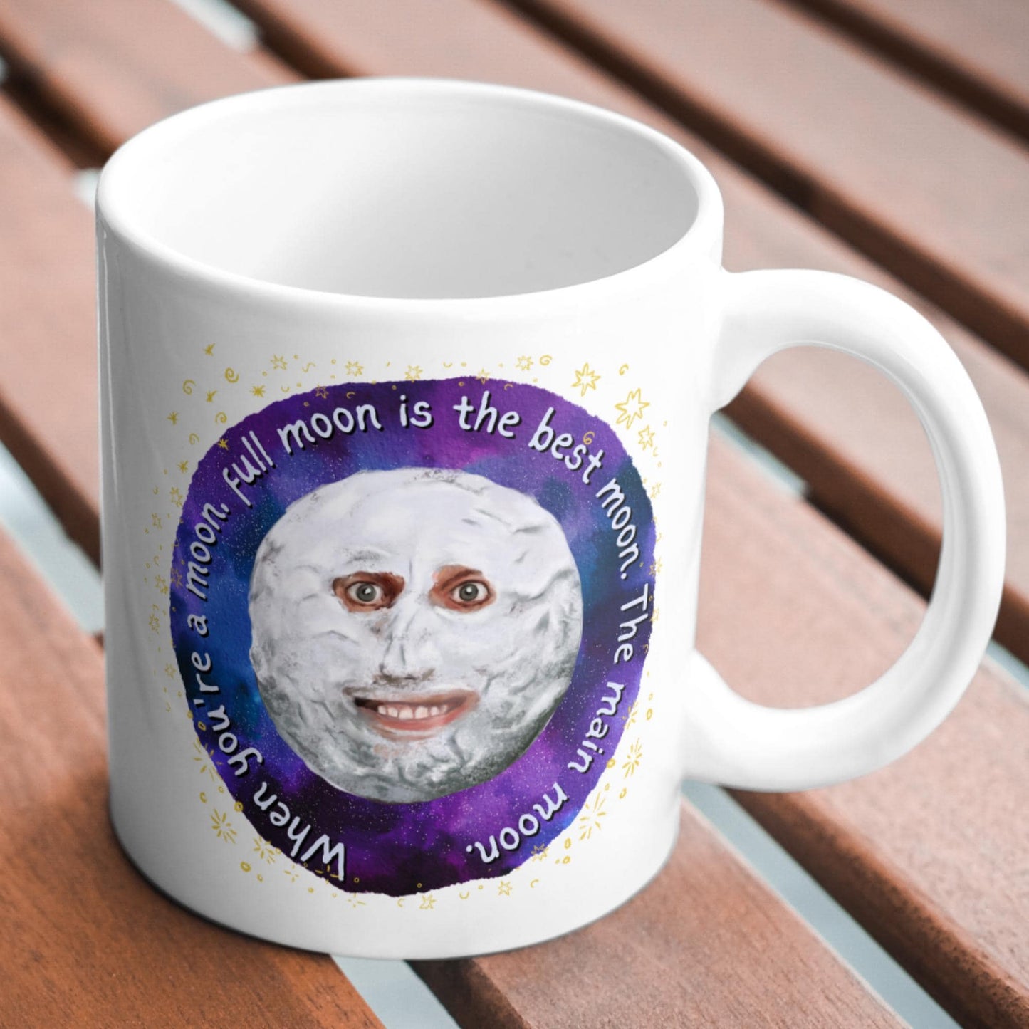 The Mighty Boosh Mug, Moon Mug, Noel Fielding, Surreal TV, Birthday Gift For Boosh Fan - Multi Colour Options