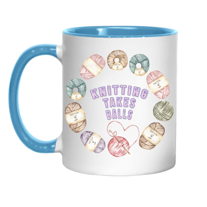 Funny Knitting Mug, Ceramic Coffee Cup, Yarn Mug for Knitter, Multi Colour Options