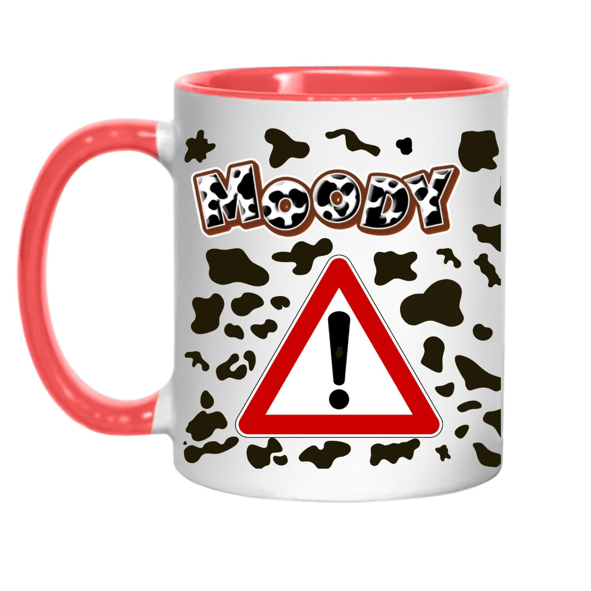 Moody Cow Mug, Ceramic Coffee Cup, Cow Print Mug, Multi Colour Options