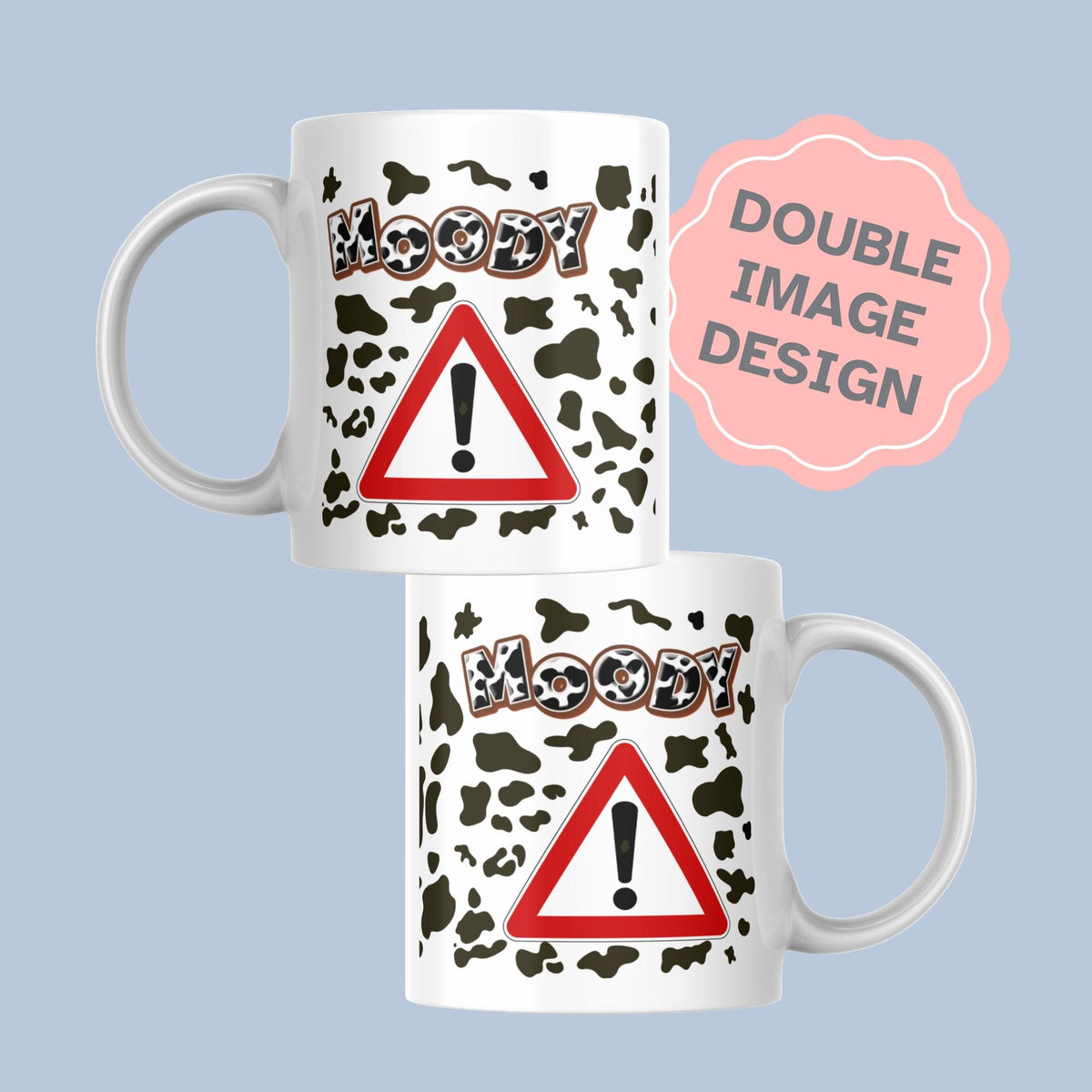 Moody Cow Mug, Ceramic Coffee Cup, Cow Print Mug, Multi Colour Options