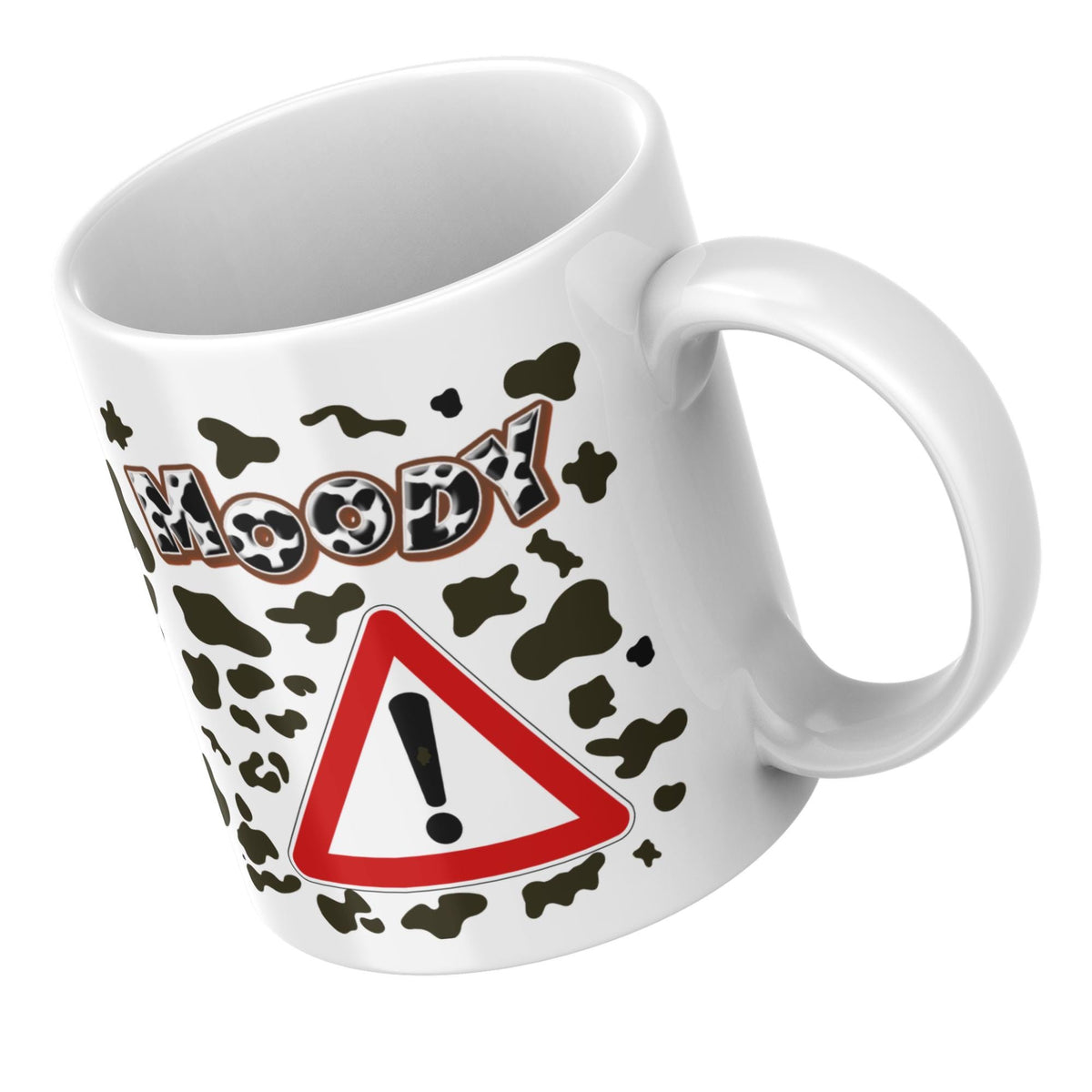 Moody Cow Mug, Ceramic Coffee Cup, Cow Print Mug, Multi Colour Options