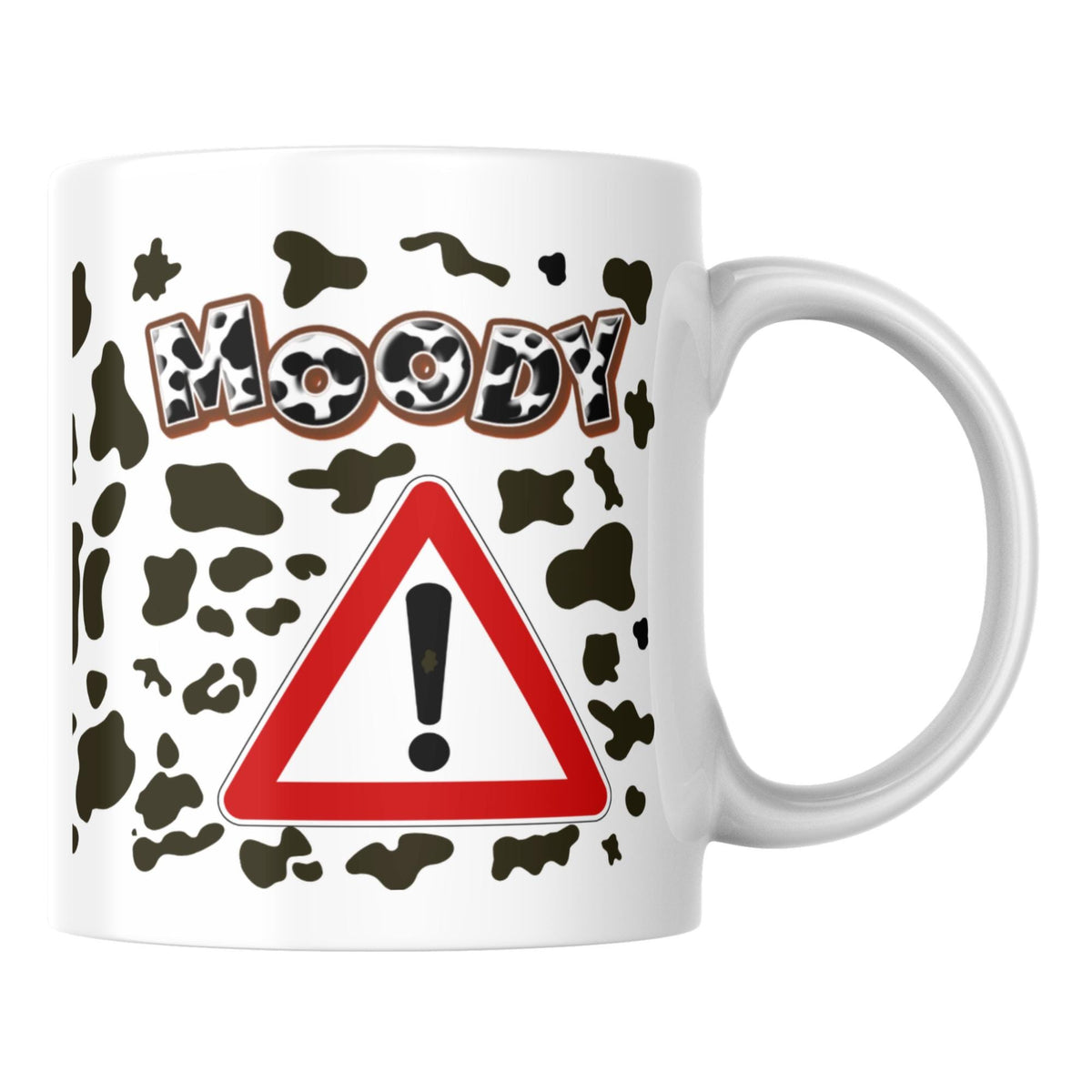 Moody Cow Mug, Ceramic Coffee Cup, Cow Print Mug, Multi Colour Options