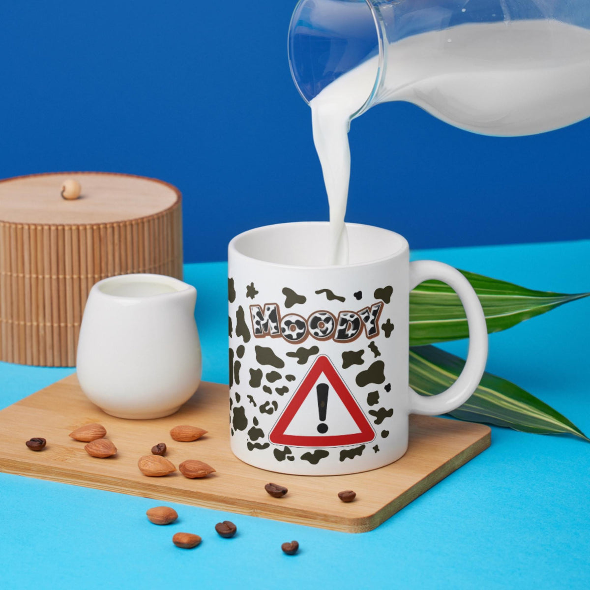 Moody Cow Mug, Ceramic Coffee Cup, Cow Print Mug, Multi Colour Options