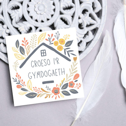 Welsh New Home card, Welcome to the Neighbourhood, Croeso, Welsh Language Cymraeg
