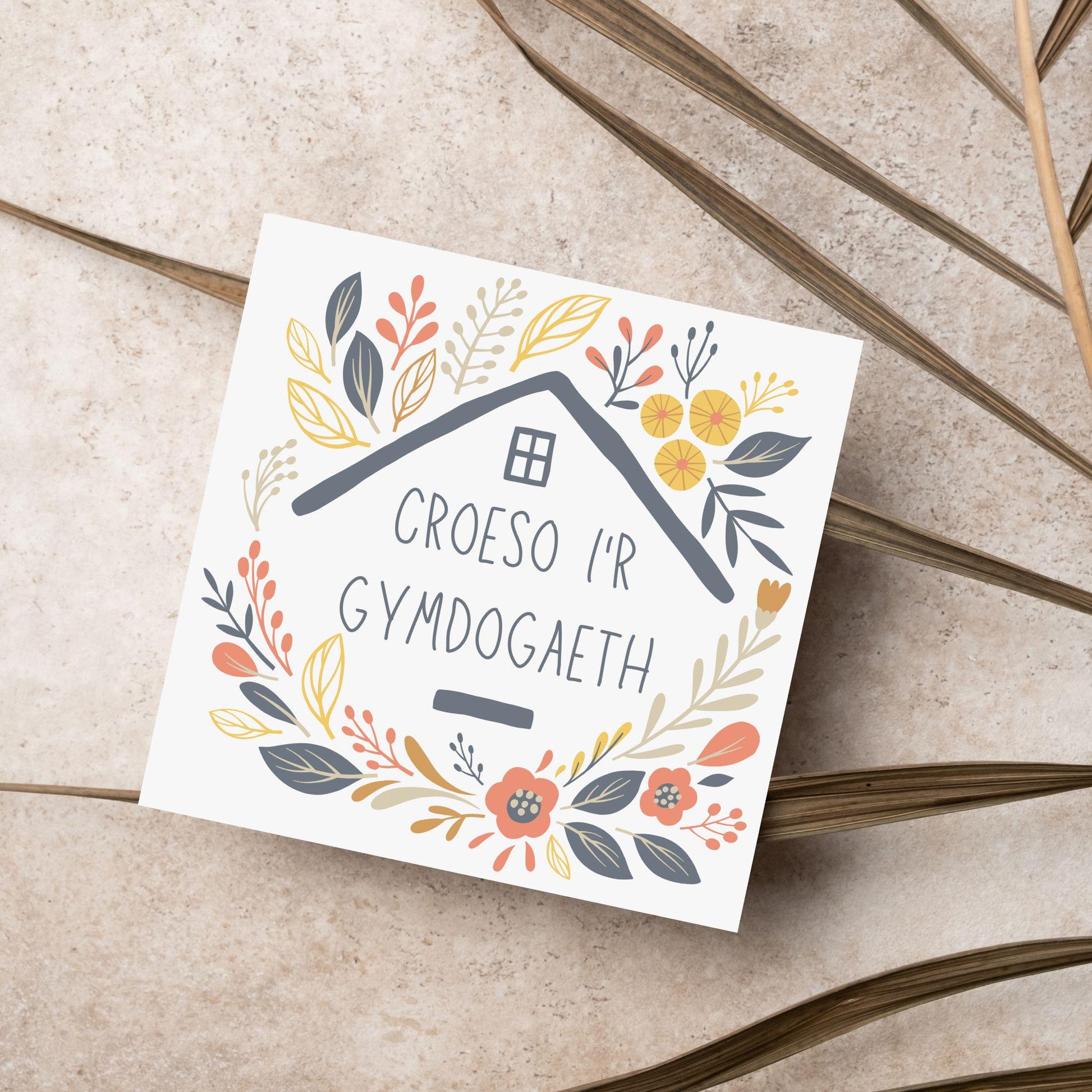 Welsh New Home card, Welcome to the Neighbourhood, Croeso, Welsh Language Cymraeg