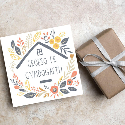 Welsh New Home card, Welcome to the Neighbourhood, Croeso, Welsh Language Cymraeg