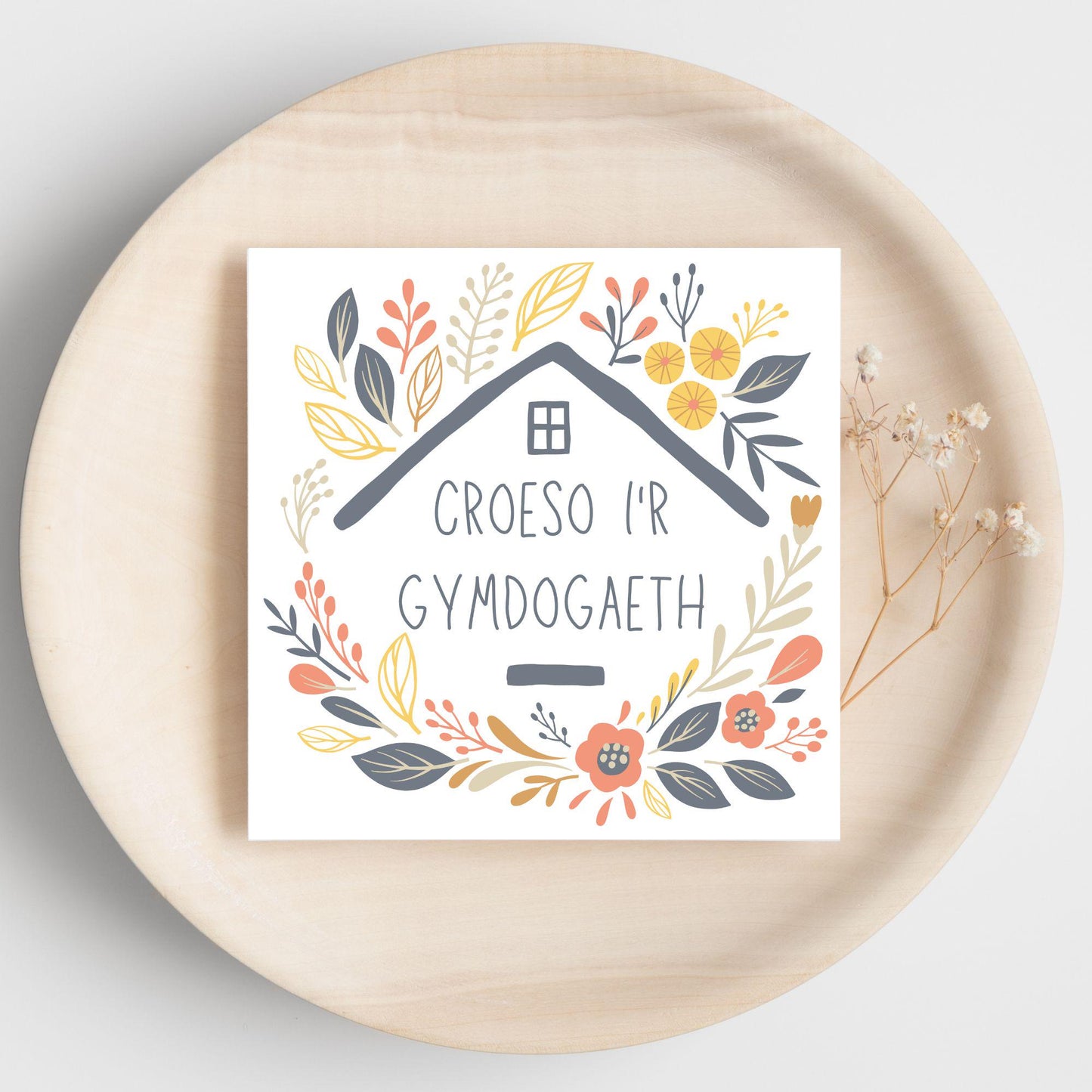 Welsh New Home card, Welcome to the Neighbourhood, Croeso, Welsh Language Cymraeg