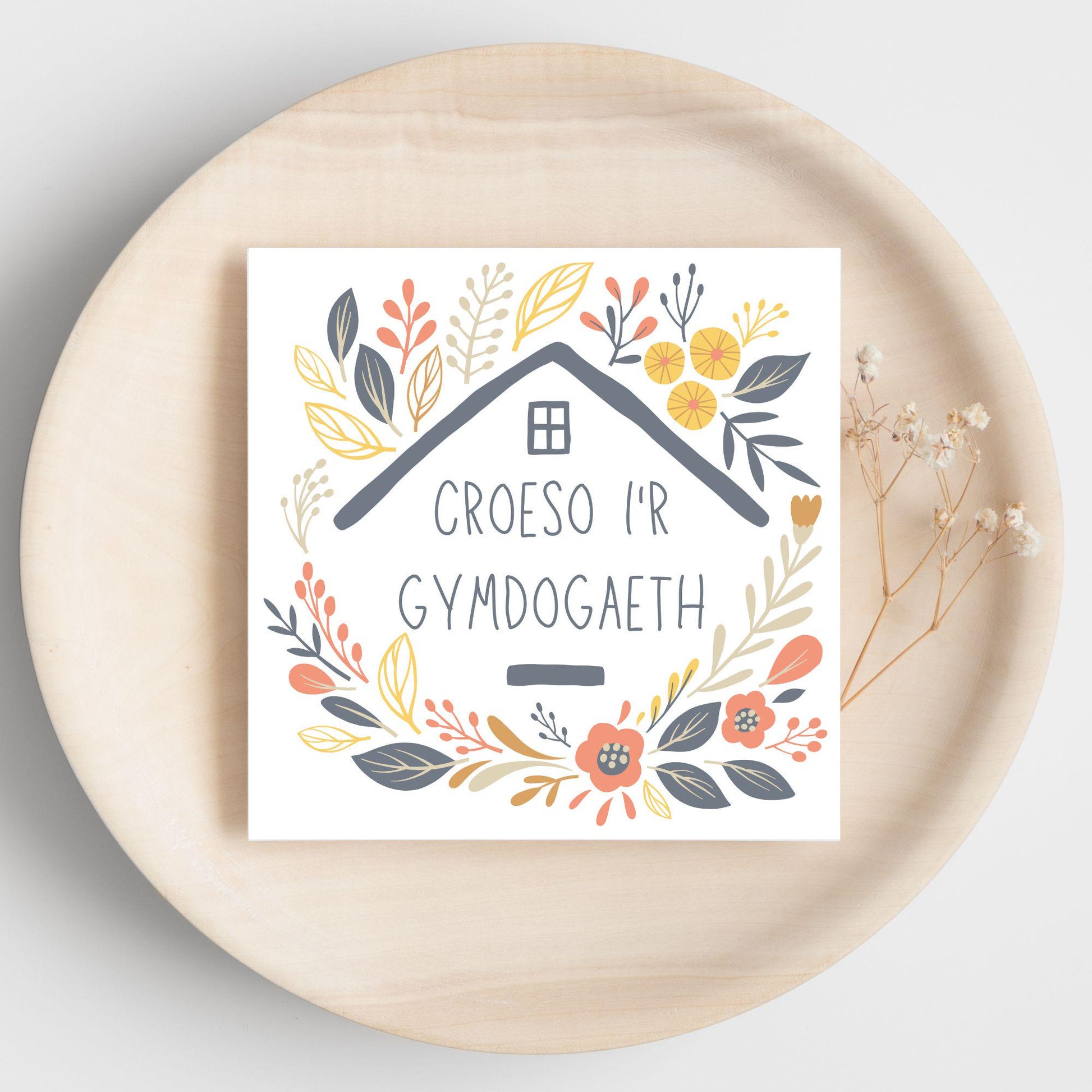 Welsh New Home card, Welcome to the Neighbourhood, Croeso, Welsh Language Cymraeg