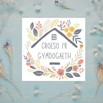Welsh New Home card, Welcome to the Neighbourhood, Croeso, Welsh Language Cymraeg