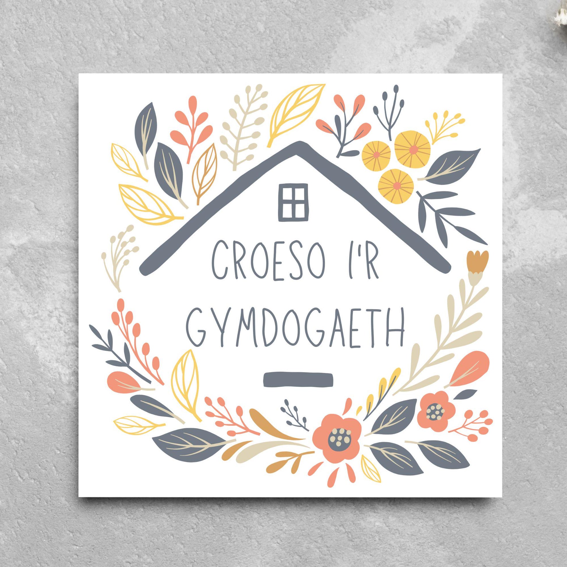 Welsh New Home card, Welcome to the Neighbourhood, Croeso, Welsh Language Cymraeg