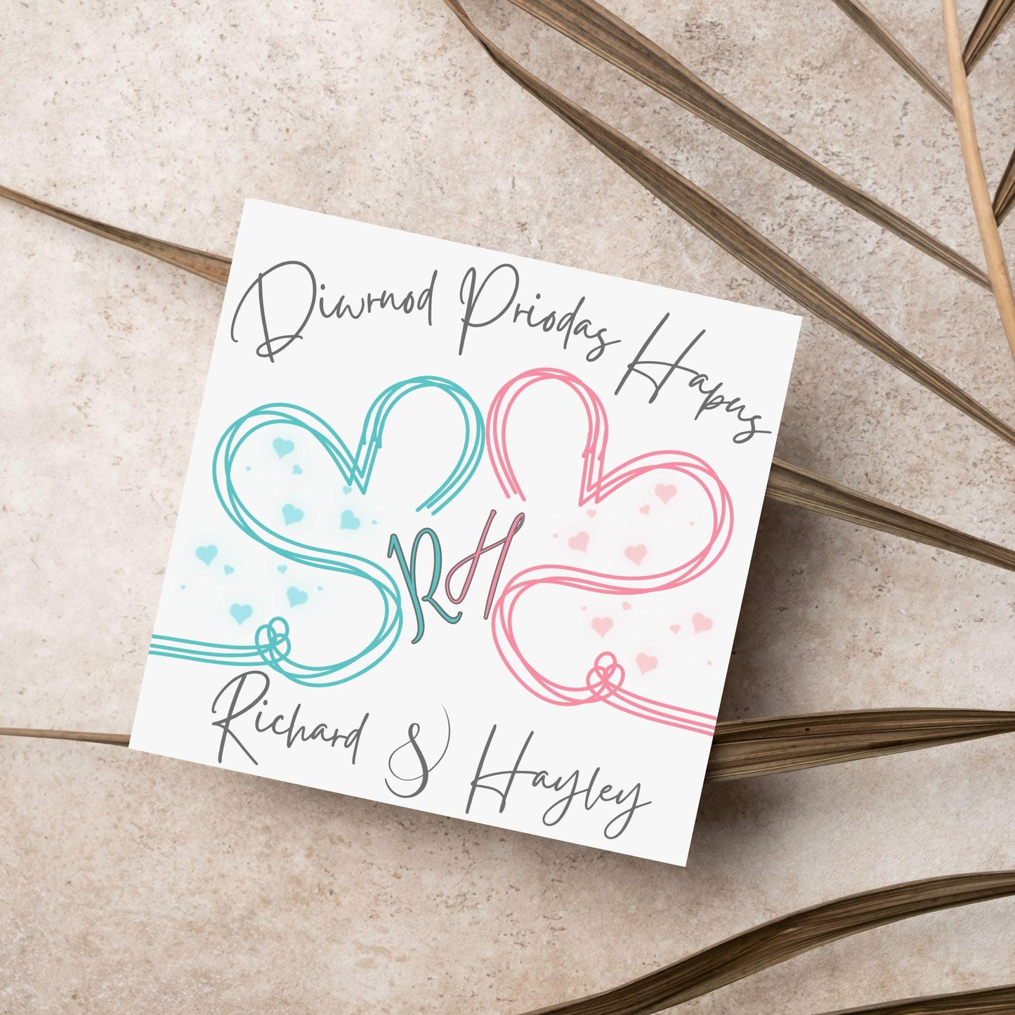 Personalised Welsh Wedding Card, Congratulations Card Welsh, Made in Wales Card, Welsh Themed Card
