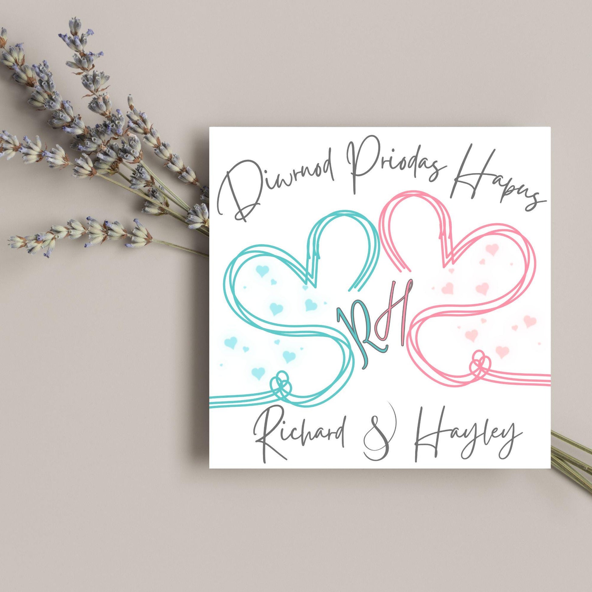 Personalised Welsh Wedding Card, Congratulations Card Welsh, Made in Wales Card, Welsh Themed Card
