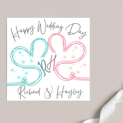 Personalised Wedding Card, Congratulations Card, Custom Name Wedding Card