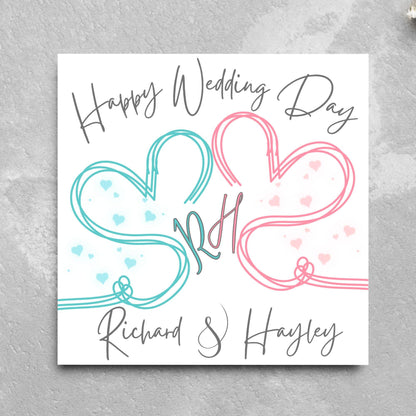 Personalised Wedding Card, Congratulations Card, Custom Name Wedding Card