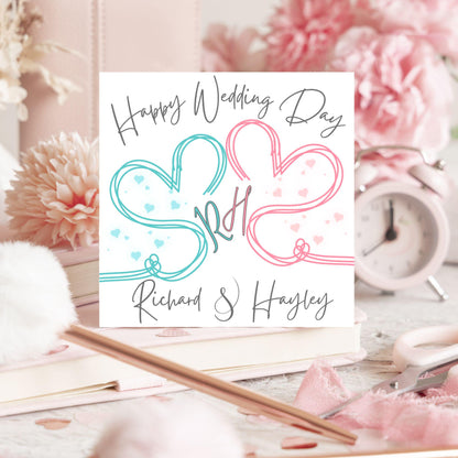 Personalised Wedding Card, Congratulations Card, Custom Name Wedding Card