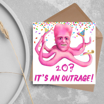 The Mighty Boosh Card, Custom Age Birthday Card, 20th, 30th, 40th, 50th, 60th, Tony Harrison It's an Outrage