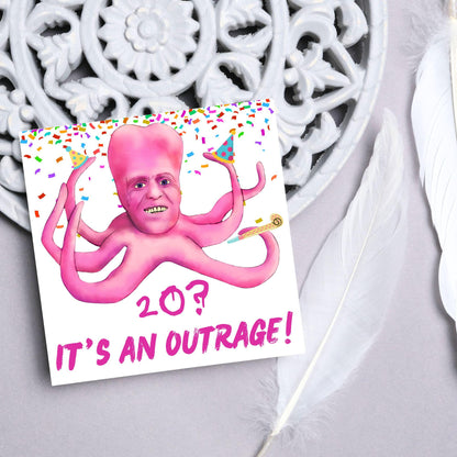 The Mighty Boosh Card, Custom Age Birthday Card, 20th, 30th, 40th, 50th, 60th, Tony Harrison It's an Outrage