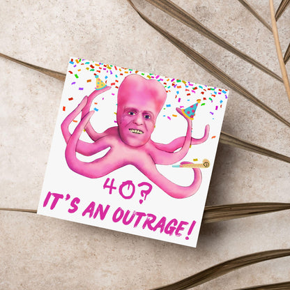 The Mighty Boosh Card, Custom Age Birthday Card, 20th, 30th, 40th, 50th, 60th, Tony Harrison It's an Outrage