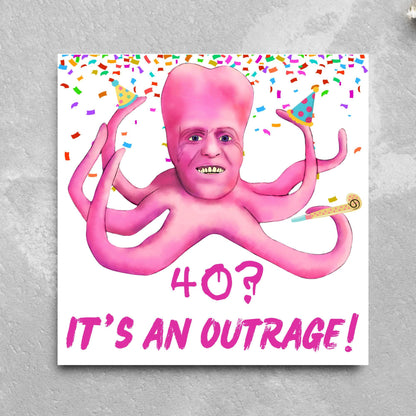 The Mighty Boosh Card, Custom Age Birthday Card, 20th, 30th, 40th, 50th, 60th, Tony Harrison It's an Outrage