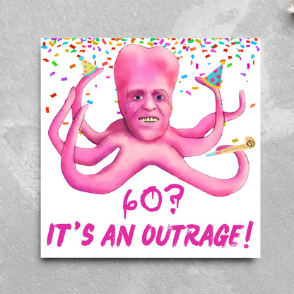 The Mighty Boosh Card, Custom Age Birthday Card, 20th, 30th, 40th, 50th, 60th, Tony Harrison It's an Outrage
