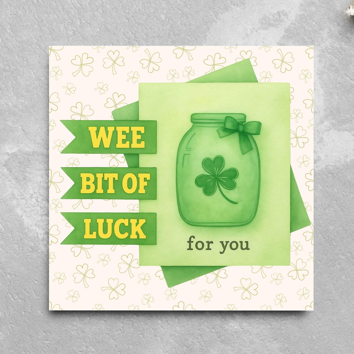Good Luck Card, Exam Card, Lucky Clover Card, Driving Test, Travelling Card, New Job Card, Emigrating Card, Leaving Card