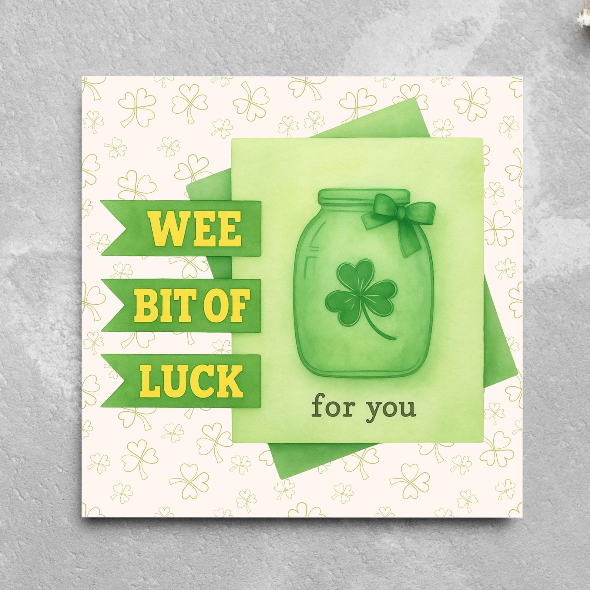 Good Luck Card, Exam Card, Lucky Clover Card, Driving Test, Travelling Card, New Job Card, Emigrating Card, Leaving Card