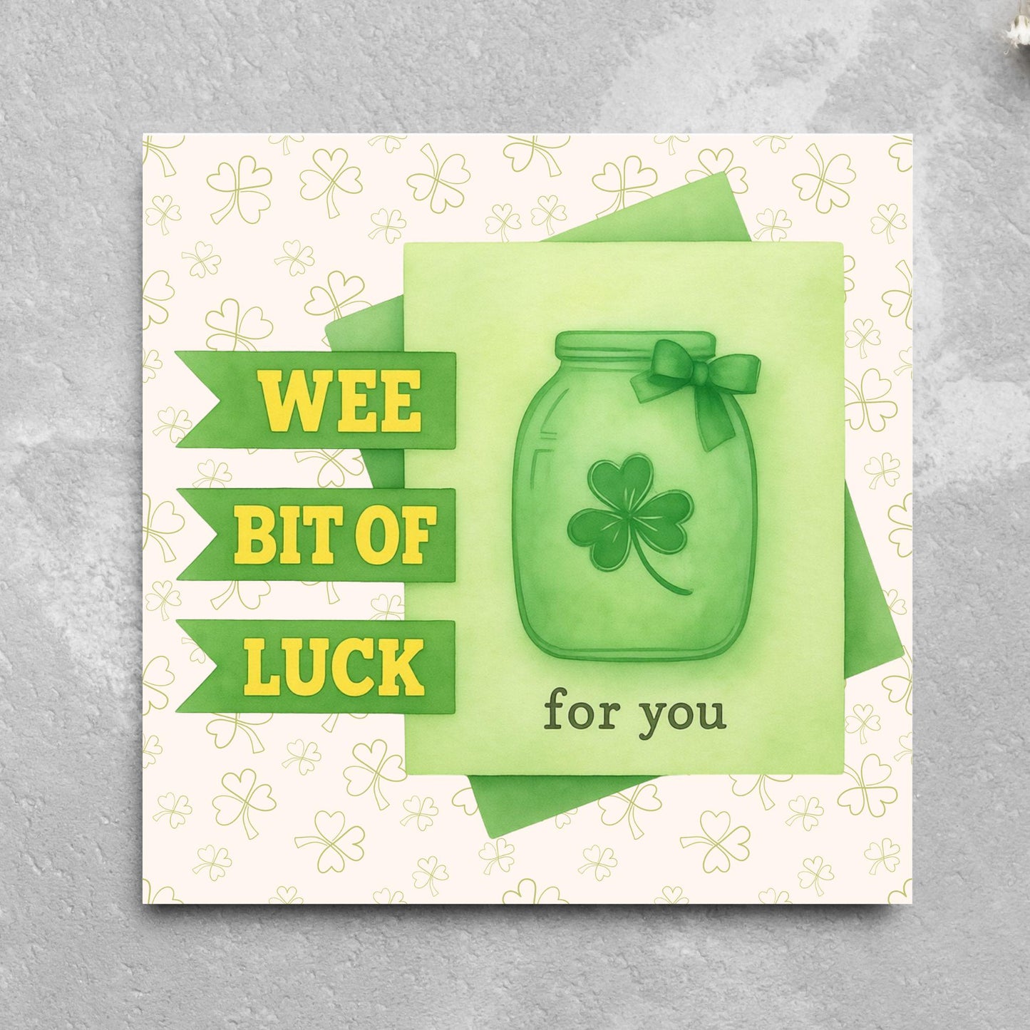 Good Luck Card, Exam Card, Lucky Clover Card, Driving Test, Travelling Card, New Job Card, Emigrating Card, Leaving Card