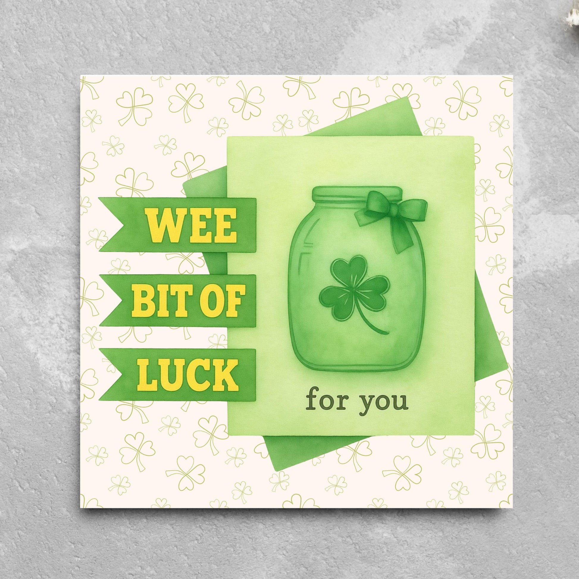 Good Luck Card, Exam Card, Lucky Clover Card, Driving Test, Travelling Card, New Job Card, Emigrating Card, Leaving Card