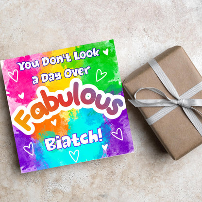 LGBTQ+ Gay Birthday Card, Pride Card, Gay Birthday, Rainbow Drag Queen, Gay, Slay, Rainbow Card