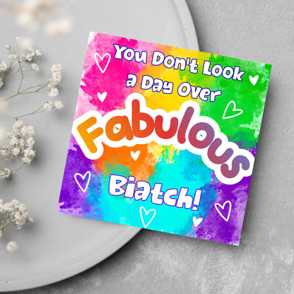 LGBTQ+ Gay Birthday Card, Pride Card, Gay Birthday, Rainbow Drag Queen, Gay, Slay, Rainbow Card