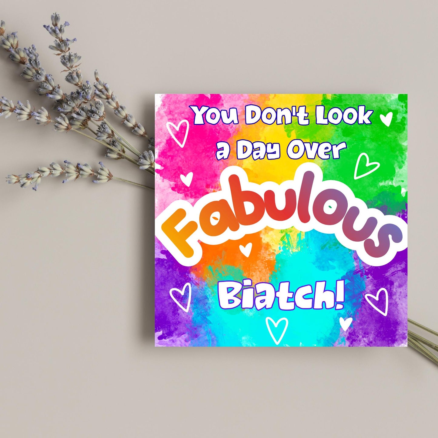 LGBTQ+ Gay Birthday Card, Pride Card, Gay Birthday, Rainbow Drag Queen, Gay, Slay, Rainbow Card