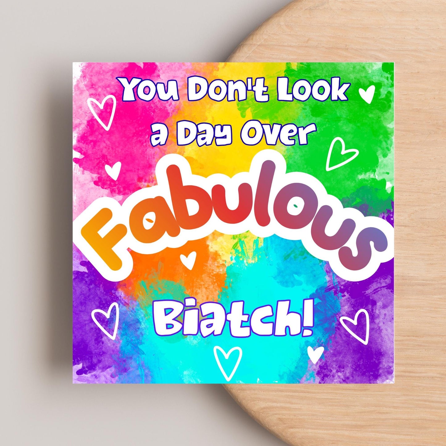 LGBTQ+ Gay Birthday Card, Pride Card, Gay Birthday, Rainbow Drag Queen, Gay, Slay, Rainbow Card